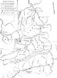 Схема района Кодара, Чары и Удокана 
