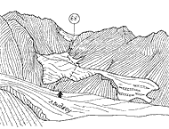 Рис. 34. Перевал Кристалл со стороны ледника Биджоу