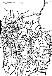 Схема маршрутов из кишлака Сох