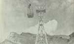 Эльбрусская маятниковая канатная дорога. Вагончик с туристами поднимается от станции «Азау» на «Кругозор». Фото Н. Пляшечника.